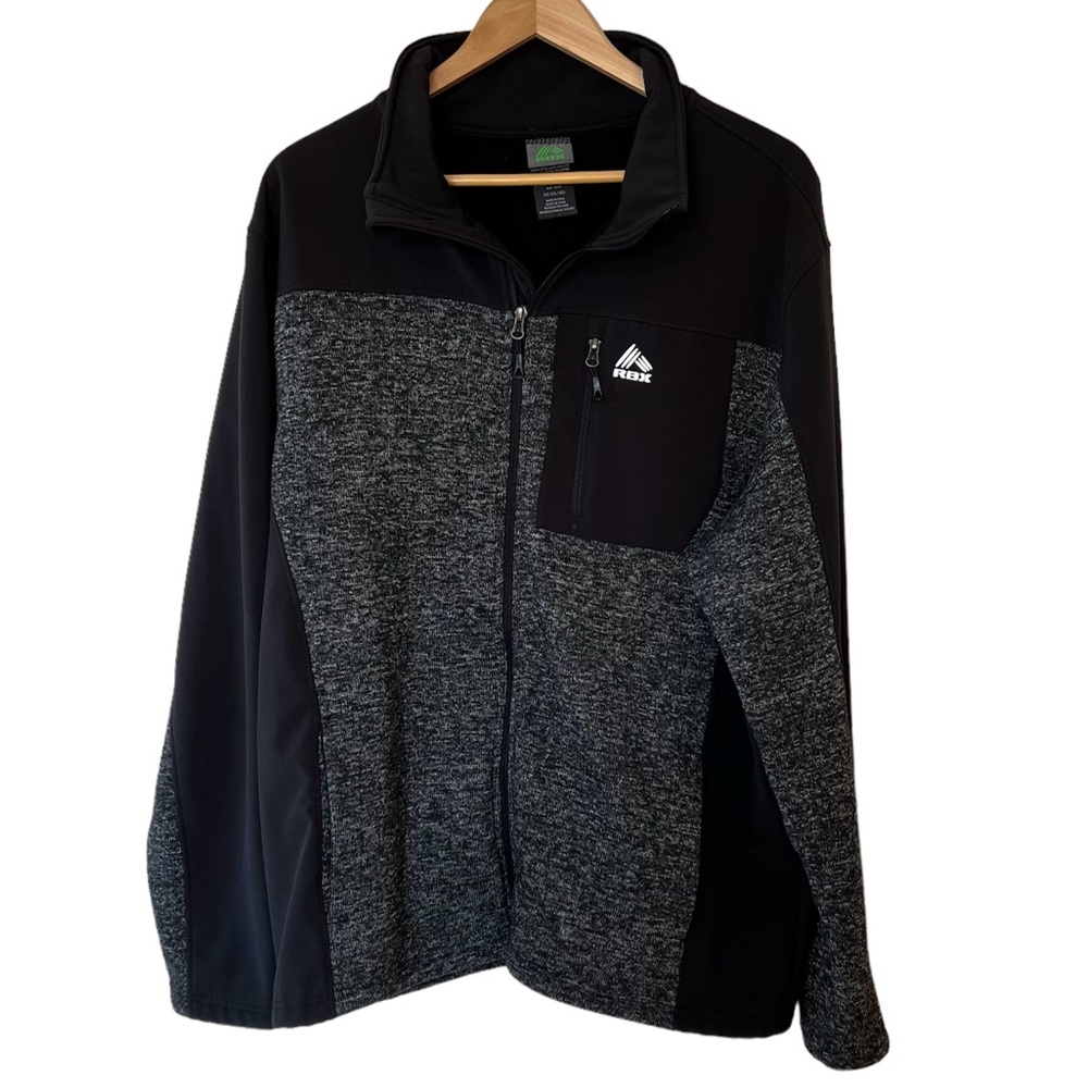 Men’s RBX Black & Gray softshell Jacket Coat XXL 2X